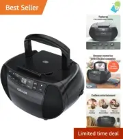 Portable CD Boombox with AM/FM Radio & Cassette Player - Versatile Music Hub