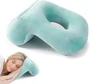 Mizoxy Desk Pillow for Napping, Curved Face Down Pillow with Center Hollow, Breathable Head & Arm Rest Support Cushion for Office, School, Library, Prevent Numb Hands, Sea Blue