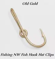 Old Gold Colored Eagle Claw Fish Hook Hat Clip / Pin