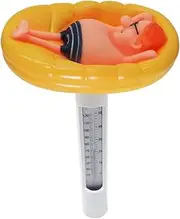 Pool Thermometer Floating Easy Read Cute Cartoon 6.7x4.3 Inch Water Thermometer with String Pool Thermometer for Outdoor and Indoor Swimming Pools and Spas Man Swimming Pool Thermometer Pool Thermome