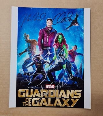 Guardians of the Galaxy CAST X5 Signed 8 x 10" photo Amazing