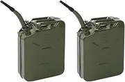 2Pcs Fuel Can Jerry Can with Spout and Handle Portable Petrol Can Auto Fuel Tank for Vehicles Trailer Trucks Car ATV UTV