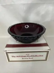 Vintage Avon Serving Bowl 8-3/4" 1876 Cape Cod Ruby Red Glass With Box