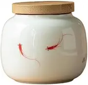 Kitchen Container White Porcelain Hand-painted Tea Canister Chinese Small Storage Jar For Tea, Coffee, Herb, Sugar, Spice, Nuts For Loose Tea