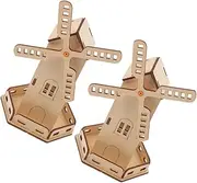 ERINGOGO 2Sets DIY Solar Windmill Model Kit of Educational Wooden Puzzle Assembly Stem for Engaging Solar Power Experiments for Early Development Science and Engineering