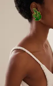 [Sylvia Toledano] Botanica Enameled 22K Gold-Plated Earrings