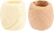 IWOWHERO 2 Rolls String Lampshade Paper Wide Paper Ribbon Wrap Craft Ribbons Decoration Present Yellow
