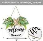 Welcome Sign Front Door Wreath with Rustic Eucalyptus Design