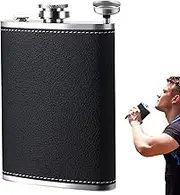 Liquor Alcohol Flask, Stainless Steel Hip Flask 8oz Alcohol Flask with Funnel, Glitter Drinking Pot Leak-Proof Portable Liquor Flask for Whisky & Wine