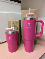 NEW RELEASE Tupperware Big T Tumblers 21 Oz & 37 Oz. FUSHIA KISS.