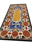 Pietra Dura Art Conference Table / Marble Dining Table Top / Restaurant Table