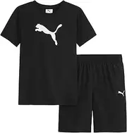 [PUMA] Boys 2 Piece Set, Short Sleeve Cotton Jersey T-shirt & Matching Short