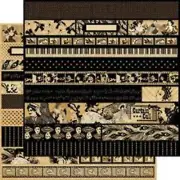 Graphic 45 Curtain Call Collection 12 x 12 Curtain Call Borders Music Cardstock