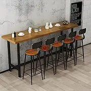 YVYKFZD Narrow Bar Table, Solid Wood Bar Height Table with Metal Frame, Rectangle Dining Table, Industrial Breakfast Table Bistro Table, Table Only(120x40x105cm/47.2"x15.7"x41.3")