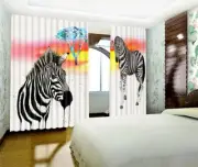 3D Black Zebra 42 Blockout Photo Curtain Print Curtains Drapes Fabric Window AU