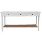 Resort Wood/MDF 80x160cm 3-Drawer Console Table Home/Office Furniture Rect White