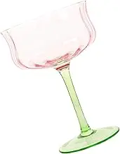 Cabilock Decorative Gradient Drinking Goblet Glass Vintage Style Cocktail Glass for Parties Intricate Faceted Pattern Versatile Use for Cocktails More Elegant Barware