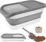 Dog Food Container, Pet Food Container with Measuring Cup & Scoop, 13-20LB Collapsible Food Containers Sliding Lids Cat Food Container, Airtight Dry Food Bin for Pet