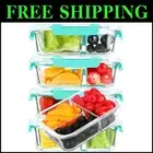 Premium Borosilicate Glass Lunch Containers - 5-Pack, Microwave Safe & Stackable