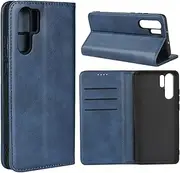 [Cavor] for Huawei P30 Pro Case,Cowhide Pattern Leather Case Magnetic Wallet Cover with Card Slots(6.47") -Navy Blue