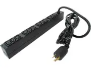 APC Rack Mount PDU, Basic 208V/20A, (12) Outlets, 1U Horizontal Rackmount (AP956