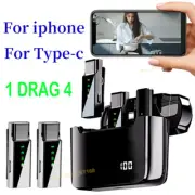 4Pcs Wireless Lavalier Microphone Audio Video Recording Mic for iPhone/Android