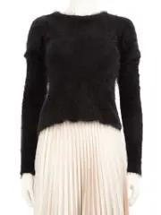Black Angora Fuzzy Jumper