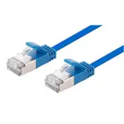 Dynamix PLSSE-C6A-1.5 Cat6A RJ45 Patch Lead - 1.5m - Blue S/FTP - Shielded - 10G - 34AWG - Ultra-Slim - Gold Plated - PoE 802.3af [PLSSE-C6A-1.5]