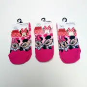 3 Pair Disney Mickey Mouse n Minnie Polka Dots Pink Socks Size 4-6, Shoe 7-10