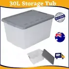 30L-clear Plastic Under Bed Box W Lid Storage Containers Tubs Free Shipping AU.