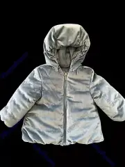 Mayoral (Spain) NWT Green/Grey Reversible Puffer Hooded Zip Jacket-12 Mos