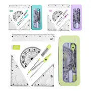 Ruler Set Geometry Math Set With Storage Box Students Multifunctional Set