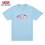 【VANS 官方旗艦】CHECKER LOGO 中童款天藍色短袖T恤