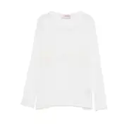 [Fiorucci] Fiorucci Embroidered Mesh Sweater XS WHITE