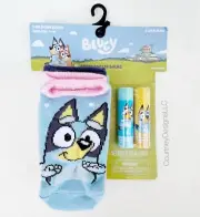 BBC Bluey Girls No Show Socks And Lip Balm Set- NEW!!! Bluey Gift