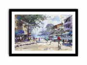 Streets in Nairobi watercolour Framed Art