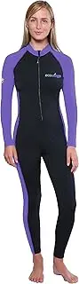 [EcoStinger] Women Full Body Coverup UV Swimsuit Stinger Suit UPF50+ Protection Black Purple Chlorine Resistant