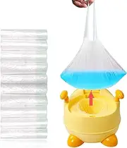 100 Pack Portable Travel Universal Potty Chair Liners with Drawstring Training Toilet Seat Potty Bags Cleaning Bag for Kids Toddlers Adults Pets Outdoors (44 x 24 cm)