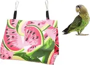 iplusmile Watermelon Pattern Canvas Parrot Hammock Nest Indoor Bird Swing Bed Comfortable Sleeping Pad Easy to Clean Water Resistant Bird House for Parrots