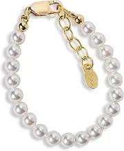 [Cherished Moments] 14K Gold-Plated Bracelet for Babies, Toddlers, Kids, and Little Girls with High-End Simulated Pearls Gift for Baby Shower, Flower Girl, or Granddaughter