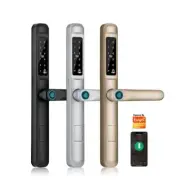 Electronic Door Lock Waterproof Outdoor Fingerprint Card Code Keyless 92-85mm