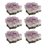 6PK Wishstone Gemstone Amethyst Healing/Calming Wellness Natural Stone Purple