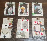Lot 6 Junk Journal Tags Vintage Ephemera Playing Cards Alice Wonderland Slides