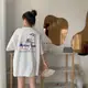 [嬌戀主角]韓版時尚中長款短T 網紅熱銷卡通印花休閒圓領短袖T恤