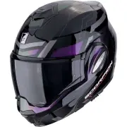 EXO-Tech Evo Conquer Black Purple Flip Back Helmet
