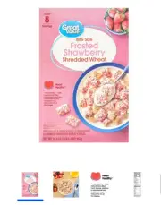 Great Value Bite Size Frosted Strawberry Shredded Wheat Breakfast Cereal,...