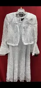 TERRAMINA DRESS SUIT /NEW WITH TAG/RETAIL$280/SIZE 16/LINED/WHITE /LACE