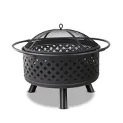 Fire Pit BBQ Grill Smoker Portable Outdoor Fireplace Patio Heater Pits 30Inch