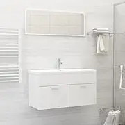 Bathroom Furniture Set White Engineered Wood,Bathroom Furniture Sets 41KG-3070883