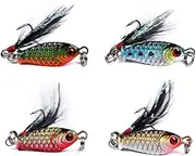 Fishing Jig Lure Mini 3D Eyes Metal Bait with Hook Fishing Accessories 4PCS